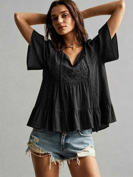 ZIA Top - Black-Women Tops, Blouses & Tee- Boheme Junction
