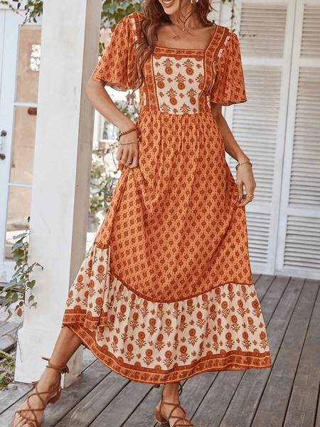 ZOLA Maxi Dress - Orange-Women Long Dresses- Boheme Junction