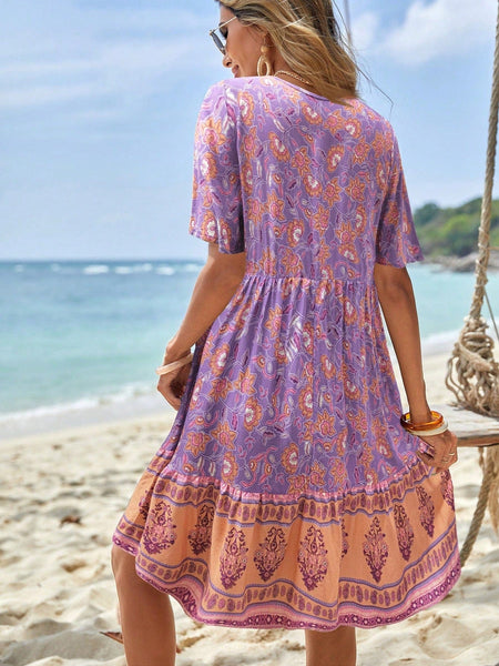 SIRENA Mini Dress - Purple-Dress- Boheme Junction