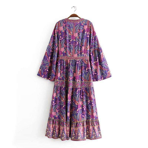 ARIBA Midi Dress - Purple-Dress- Boheme Junction