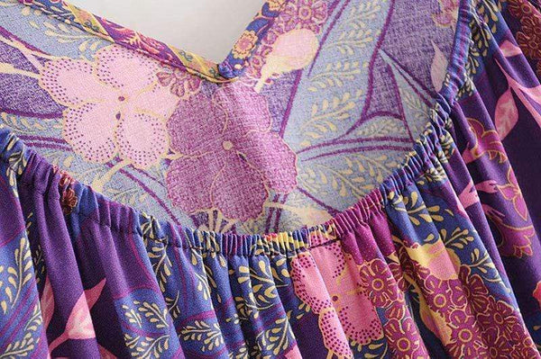 ARIBA Slip Midi Dress - Purple-Dress- Boheme Junction