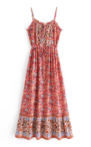 BETH Midi Dress - Pink-Dress- Boheme Junction