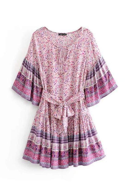 BLOOMFIELD Mini Dress - White or Pink-Dress- Boheme Junction
