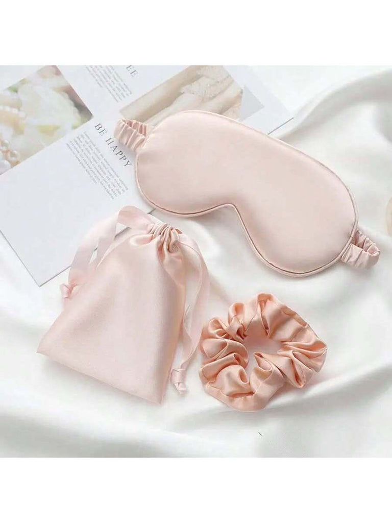 CARMEN Eye Mask & Scrunchie - Pink-EYE MASK- Boheme Junction
