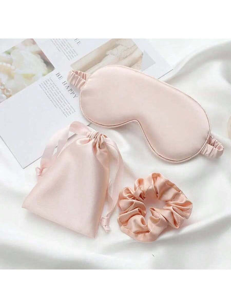 CARMEN Eye Mask & Scrunchie - Pink-EYE MASK- Boheme Junction