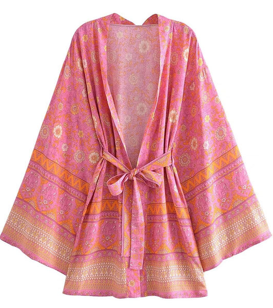 CARMEN Kimono - Pink-Kimono- Boheme Junction