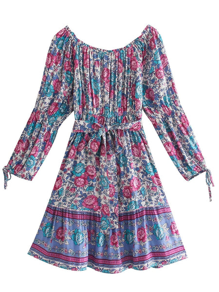 CELESTIA Mini Dress - Purple-Dress- Boheme Junction