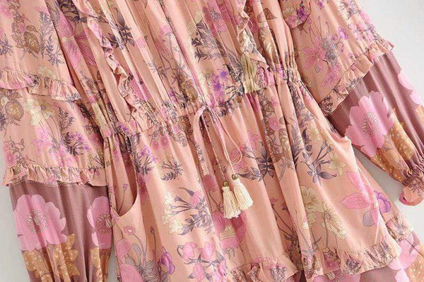 CHICA Mini Dress - Pink-Dress- Boheme Junction