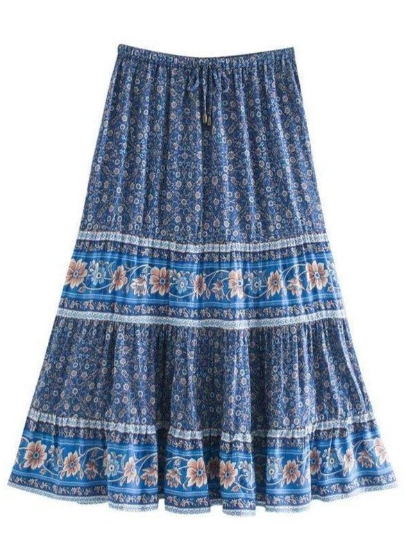 CIERRA Midi Skirt - Blue or Rust-Skirt- Boheme Junction
