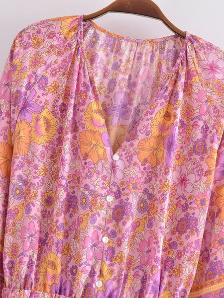 CLEO Playsuit - Pink-Playsuit- Boheme Junction