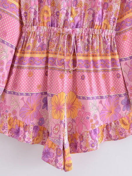 CLEO Playsuit - Pink-Playsuit- Boheme Junction