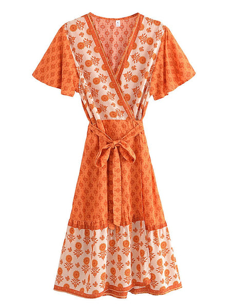 DANELLA Mini Wrap Dress-Dress- Boheme Junction
