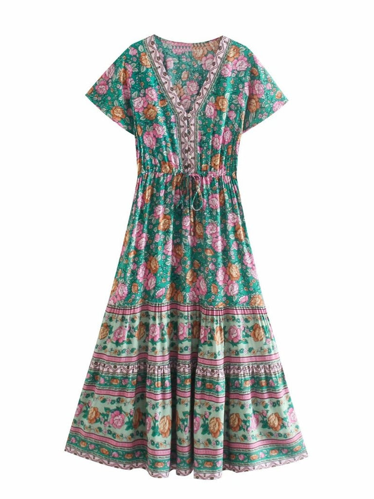 DEMI Midi Dress - Green | Boho Gypsy Dresses Online| BOHEME JUNCTION DEMI Midi Dress - Green | Boho Gypsy Dresses Online| BOHEME JUNCTION