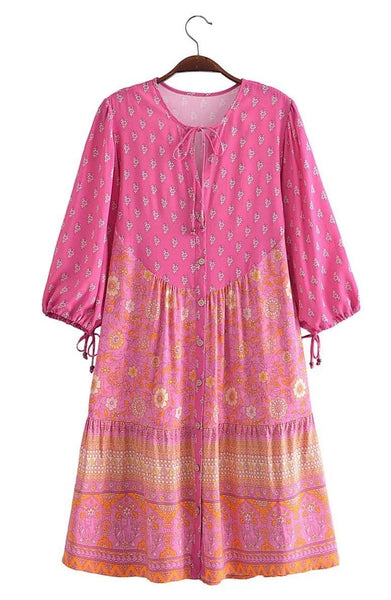 EDIE Mini Dress - Pink | ONE LEFT!-Dress- Boheme Junction
