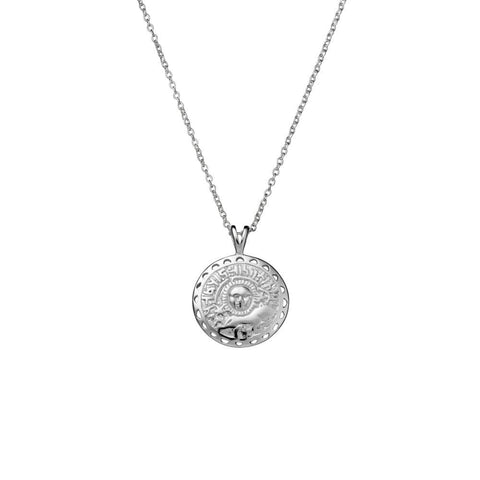 EGYPTIAN Medallion Necklace - Silver-Necklace- Boheme Junction