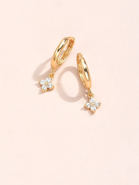 FLOWER Huggie Sleeper Earrings-Earrings- Boheme Junction