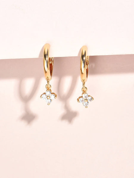 FLOWER Huggie Sleeper Earrings-Earrings- Boheme Junction
