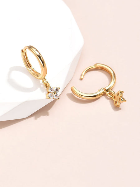 FLOWER Huggie Sleeper Earrings-Earrings- Boheme Junction