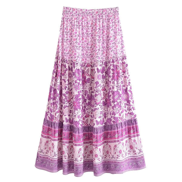 FRANCIS Maxi Skirt - Pink-Skirt- Boheme Junction