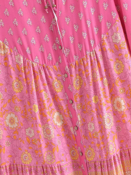 JACINTA Maxi Dress - Pink-Dress- Boheme Junction