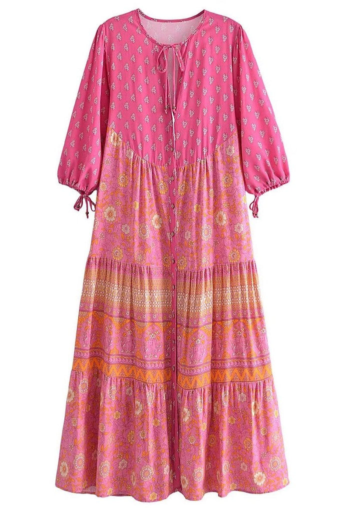 JACINTA Maxi Dress - Pink | Boho Gypsy Dresses Australia