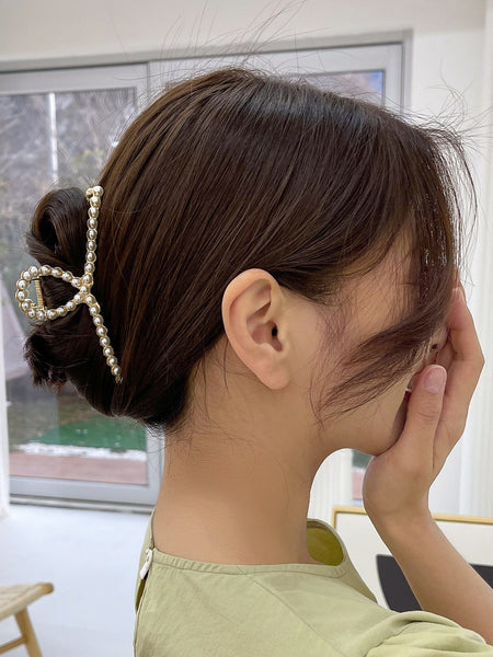 JULES Gold Pearl Hair Claw Clip-Hair Clip- Boheme Junction