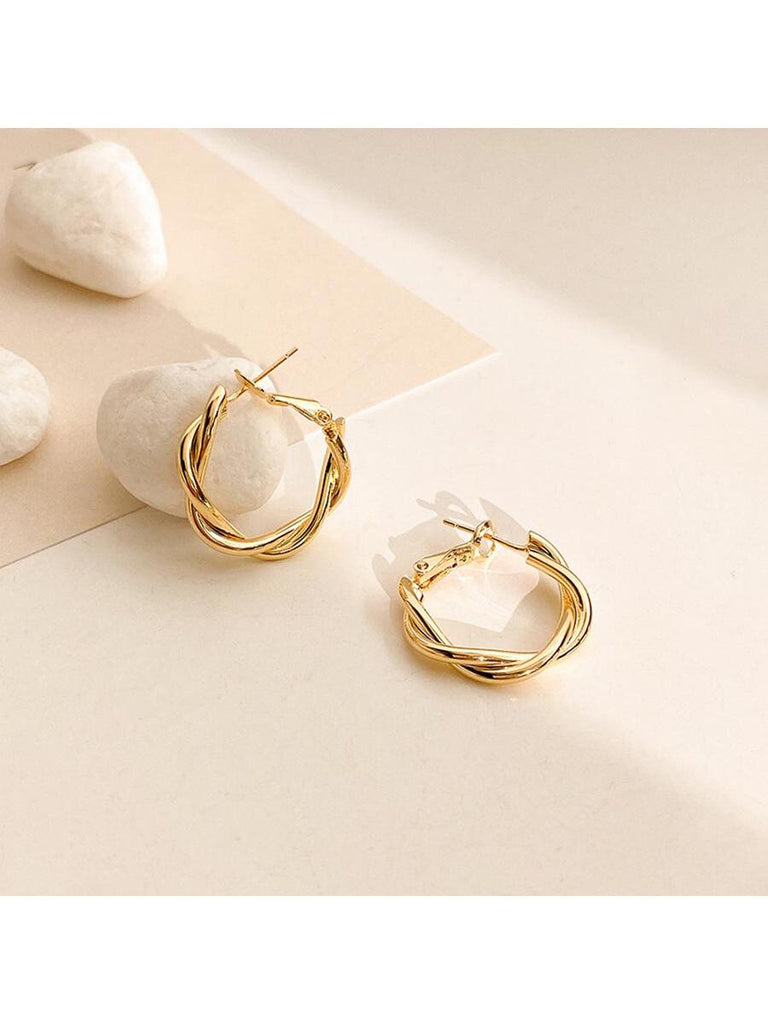 LENORE Twist Hoop Earrings-Earrings- Boheme Junction