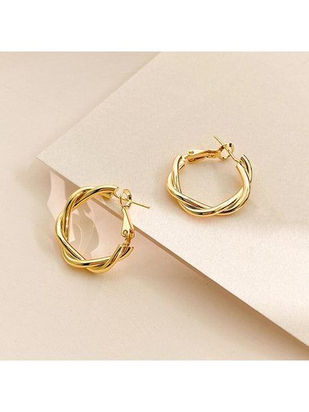 PRE-ORDER ITEM Earrings one-size LENORE Twist Hoop Earrings