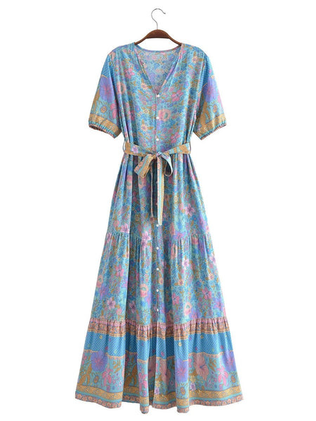 MIYA Maxi Dress - Blue-Dress- Boheme Junction