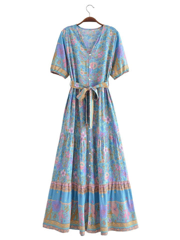 MIYA Maxi Dress - Blue-Dress- Boheme Junction