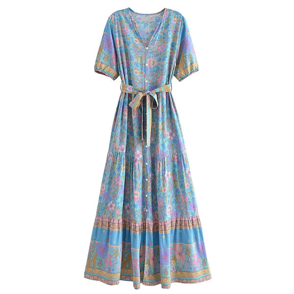 MIYA Maxi Dress - Blue-Dress- Boheme Junction