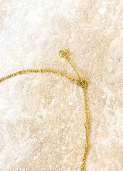 NEYSA Stone Charm 18k Gold Plated Necklace-Necklace- Boheme Junction