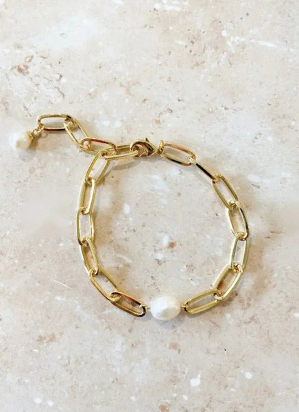 ODESSA 18k Gold Plated Pearl Bracelet-Bracelet- Boheme Junction