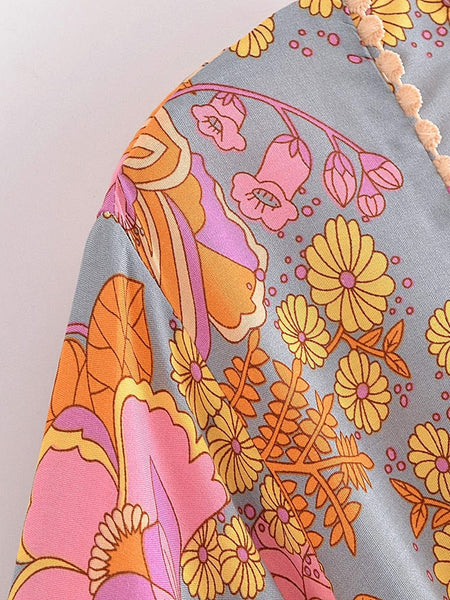 PERSIA Midi Dress - Floral-Dress- Boheme Junction