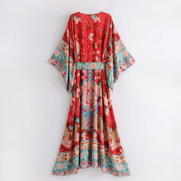 REALM Kimono Maxi Dress-Dress- Boheme Junction