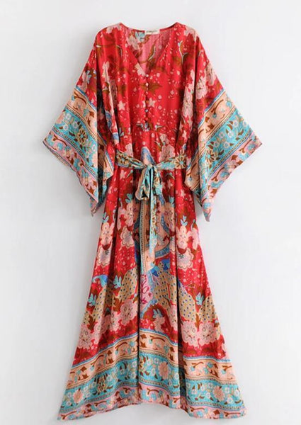 REALM Kimono Maxi Dress-Dress- Boheme Junction