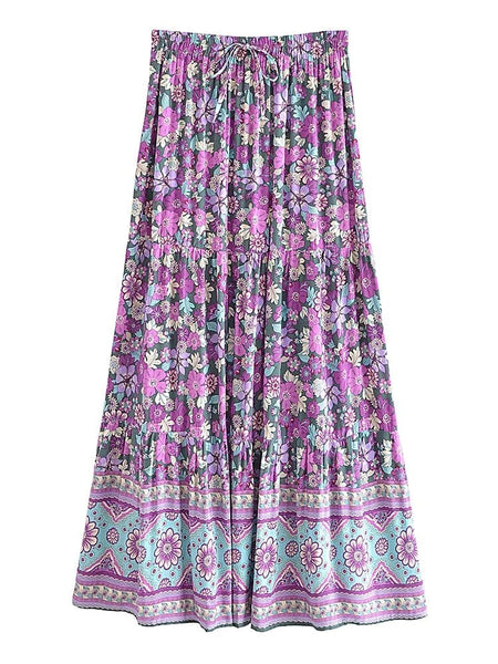 REN Midi Skirt - Purple-Skirt- Boheme Junction