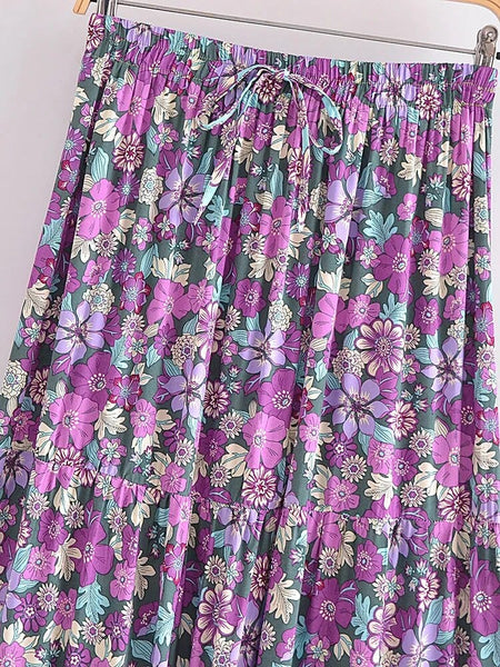 REN Midi Skirt - Purple-Skirt- Boheme Junction