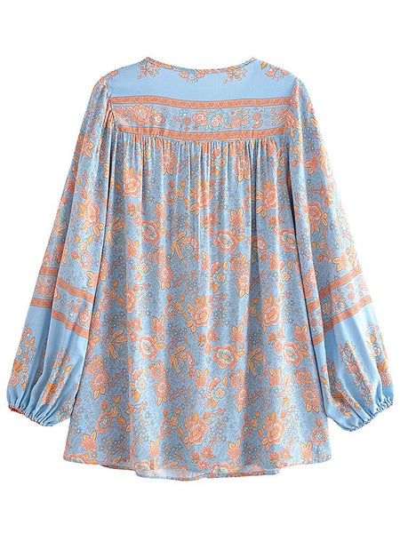 SARITA Top - Blue-Tops- Boheme Junction