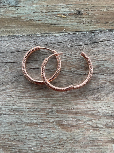 SNAKE CHAIN Hoop Earrings - Rose Gold-Earrings- Boheme Junction