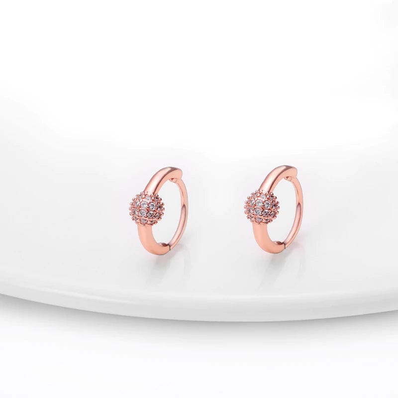 SPARKLE BEAD Hoop Earrings - Rose Gold-Earrings- Boheme Junction