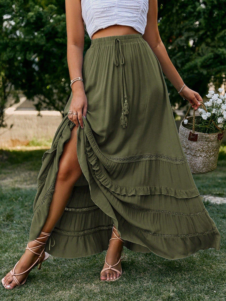 BOHEME JUNCTION Women Skirts YOKO Maxi Skirt - Olive