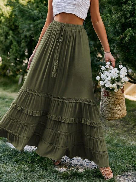 BOHEME JUNCTION Women Skirts YOKO Maxi Skirt - Olive