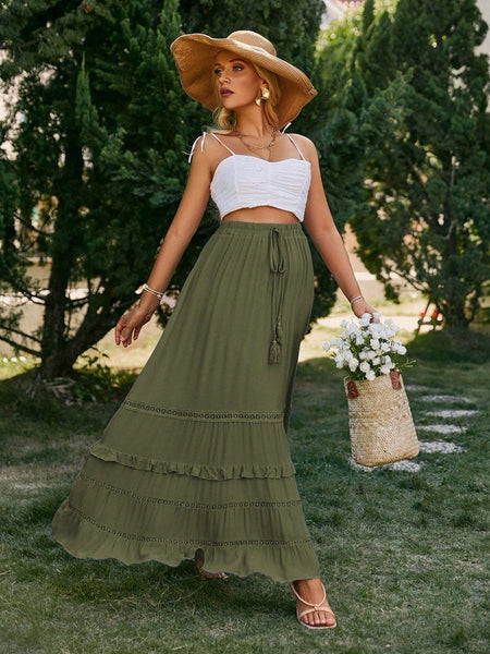 BOHEME JUNCTION Women Skirts YOKO Maxi Skirt - Olive