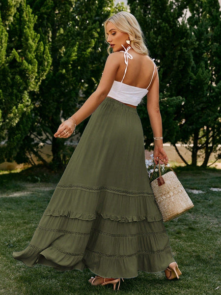 BOHEME JUNCTION Women Skirts YOKO Maxi Skirt - Olive