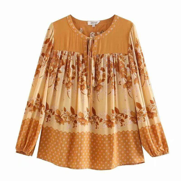 ZINNIA Blouse - Pink or Gold-Tops- Boheme Junction